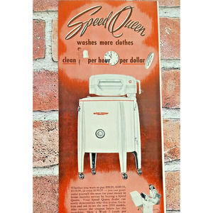 Speed Queen Wringer Washer Ripon Wisconsin 1950 Original Retro Vtg PRINT AD
